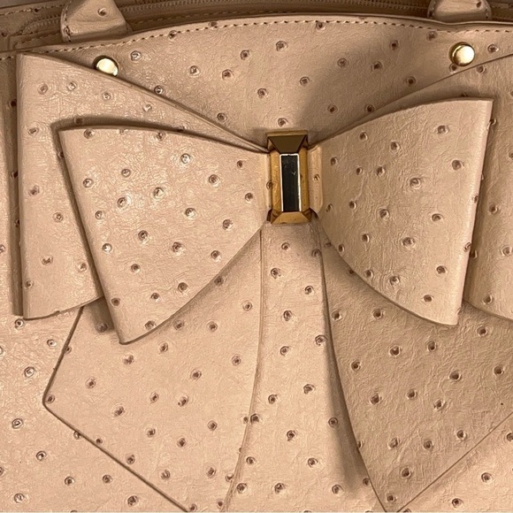 NWT GROSSI PASTEL PINK IVORY BOW PURSE NEW CONVERTIBLE HANDLE - Picture 3 of 10